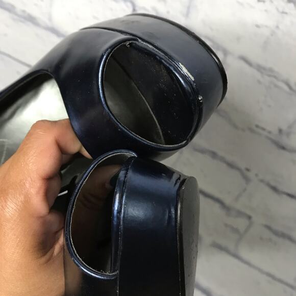 Guess Metallic Blue Peeptoe Pump - Picture 9 of 9